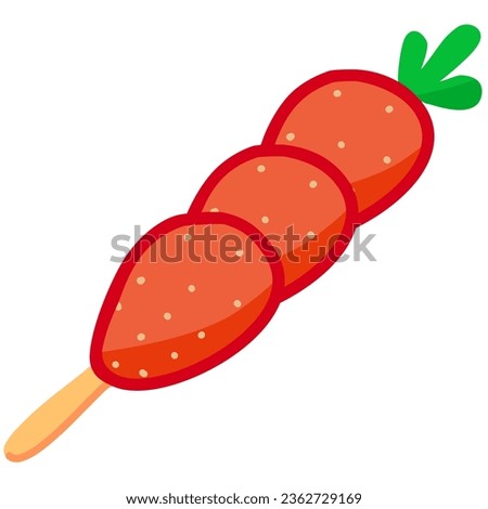 strawberry skewers cartoon in icon style.Tang Hulu	