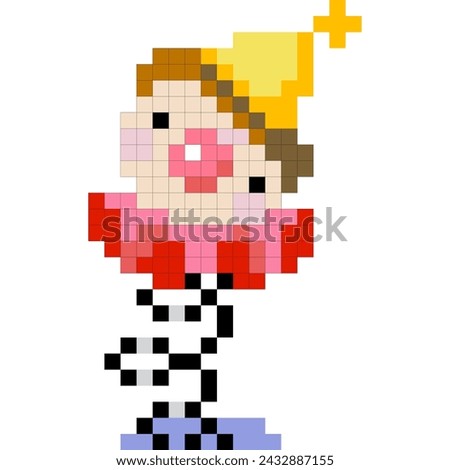 ๋Jokers cartoon icon in pixel style