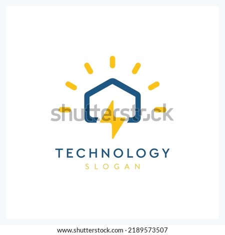 creative lightning home solar logo for company
