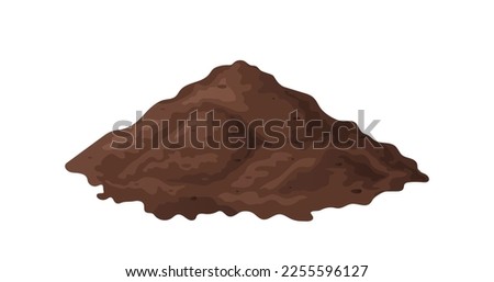 Pile of soil in cartoon. Heap of ground for agricultural. Vector illustration isolated on white background.