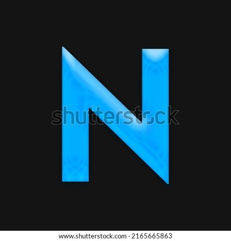 The Blue jelly letter N is isolated on black background.  Stock foto © 