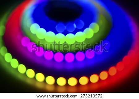 RGB LED Light Strip Bokeh Background