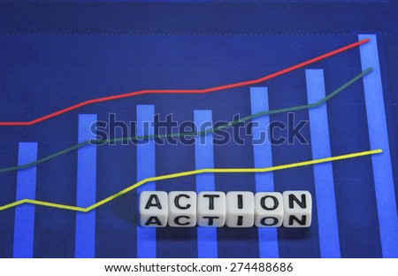 Business Term with Climbing Chart / Graph - Action