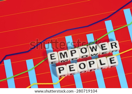 Business Term with Climbing Chart / Graph - Empower People