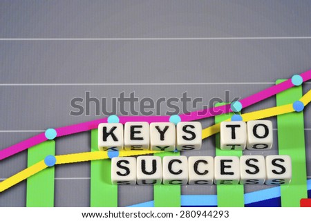 Business Term with Climbing Chart / Graph - Keys To Success