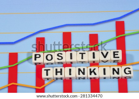 Business Term with Climbing Chart / Graph - Positive Thinking