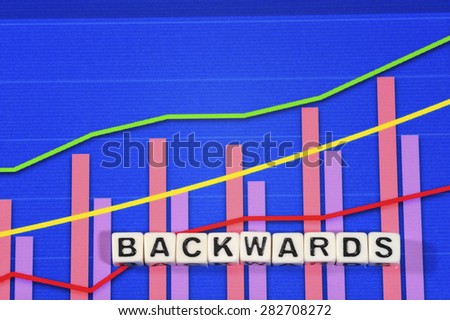 Business Term with Climbing Chart / Graph - Backwards