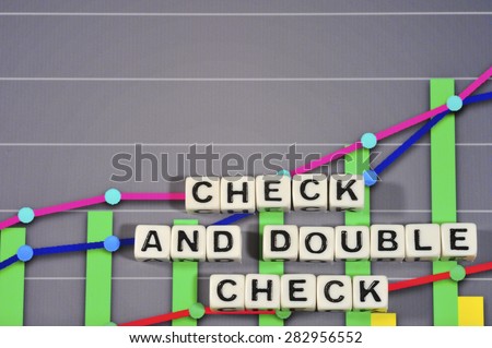 Business Term with Climbing Chart / Graph - Check and Double Check