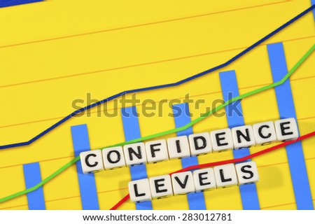 Business Term with Climbing Chart / Graph - Confidence Levels