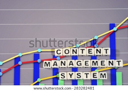 Business Term with Climbing Chart / Graph - Content Management System