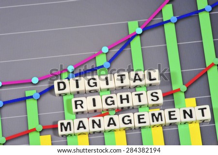 Business Term with Climbing Chart / Graph - Digital Rights Management