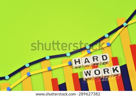 Business Term with Climbing Chart / Graph - Hard Work