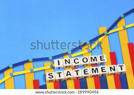 Business Term with Climbing Chart / Graph - Income Statement