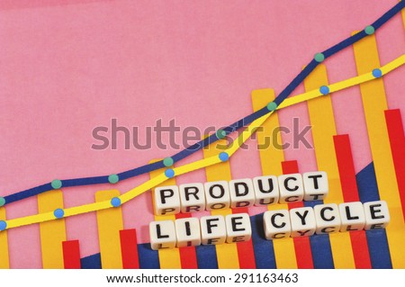 Business Term with Climbing Chart / Graph - Product Life Cycle