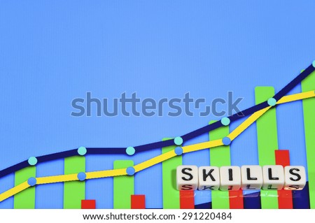 Business Term with Climbing Chart / Graph - Skills