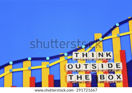 Business Term with Climbing Chart / Graph - Think Outside The Box