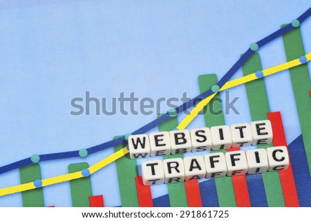 Business Term with Climbing Chart / Graph - Website Traffic