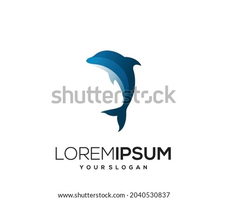 dolphin icon logo design illustration