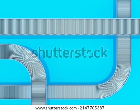 Top view Conveyor belt, roller conveyor . 3D illustration. ストックフォト © 