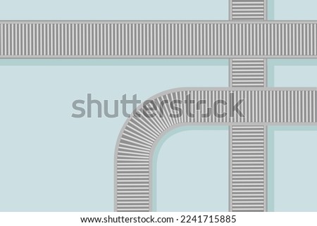 Top view of Conveyors belt, Roller conveyor, industry business.Vector illustration. Stockfoto © 