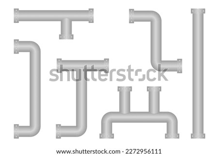 Similar – Image, Stock Photo Silver line pipes in front of a blue sky