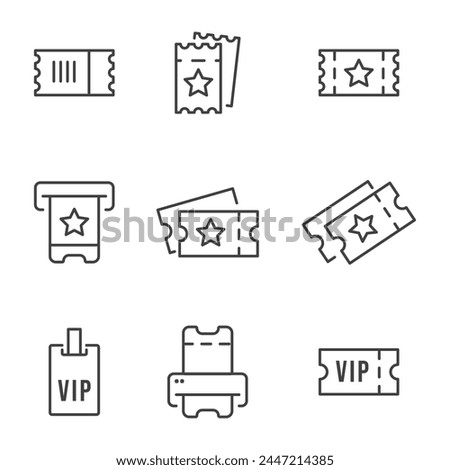 Simple Set of Tickets Related Vector Line Icons. Contains such Icons as Early Bird, Combo offer, Mobile Ticket and more