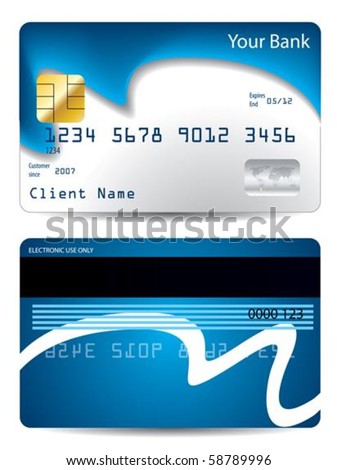 Cool Wave Credit Card Design Stock Vector Illustration 58789996 ...