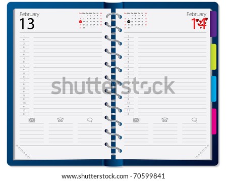 Notebook design with calendar