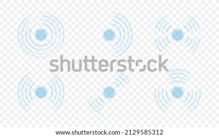 Echo sonar waves. Sound cycle pulse circular wave, pattern radar screen system, circle concentric audio speaker geometric abstract texture music broadcast, vector illustration. Echo sonar signal