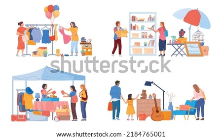 Similar – Image, Stock Photo clothes flea market