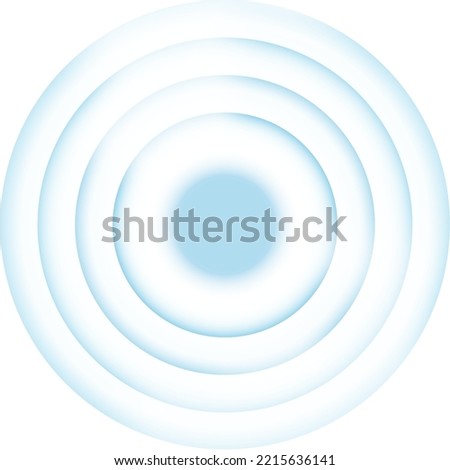 Blue concentric circles. Sonar waves. Signal source isolated on white background