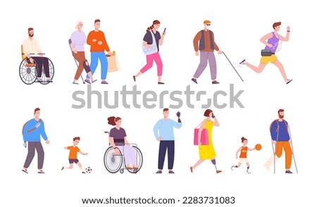 Similar – Image, Stock Photo Woman in wheelchair with her dog outdoors