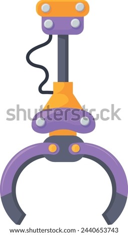 Grabbing claw for toy arcade machine cartoon icon isolated on white background