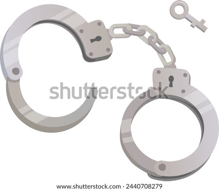 Handcuffs cartoon icon. Justice symbol. Criminal punishment isolated on white background