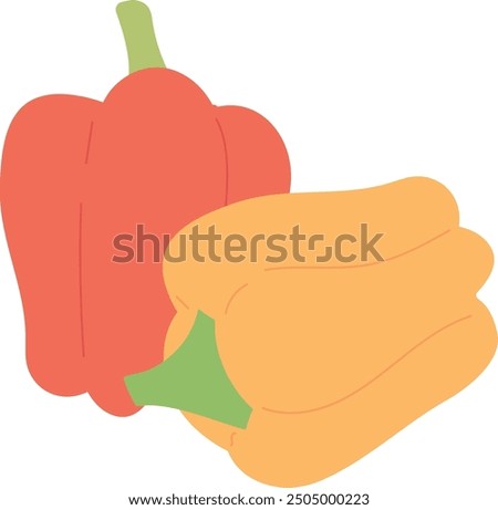 Bell peppers color icon. Organic paprika vegetable isolated on white background