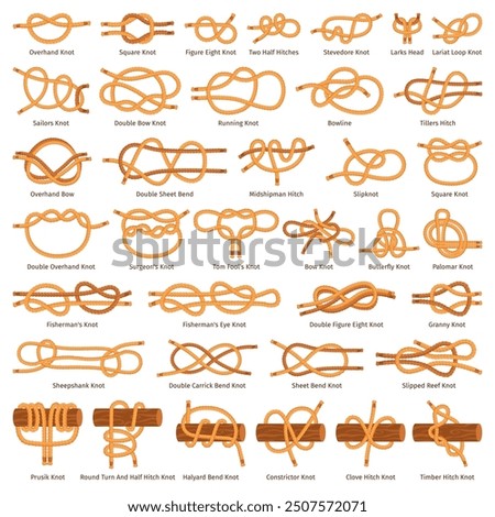 Similar – Image, Stock Photo Ropes and knots on a striped boat wall