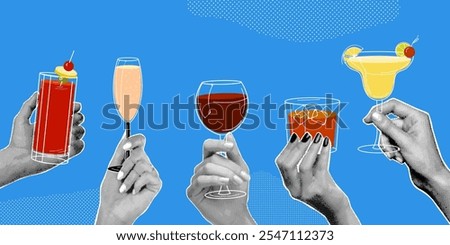 Image, Stock Photo woman hands holding alcohol spray or anti bacteria spray outdoor to prevent spread of germs, bacteria and virus, quarantine time, focus on close up hands. coronavirus. copy space