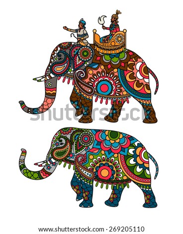 Similar – Image, Stock Photo Elephant eye with painted flowers