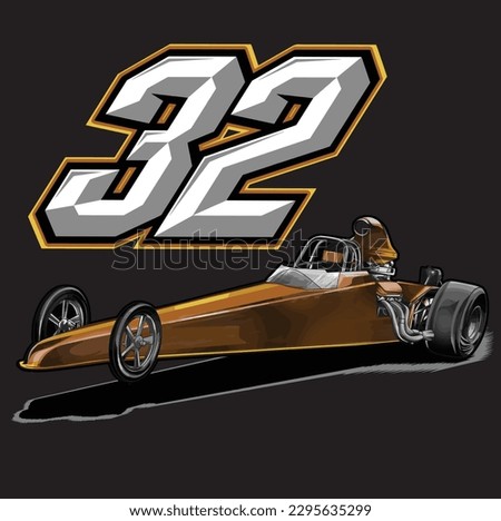 brown drag race illustration isolated in black background for poster, t-shirt, graphic design, business element and card