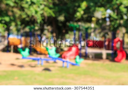 Defocused and blurred image for background of children\'s playground,activiti es at public park