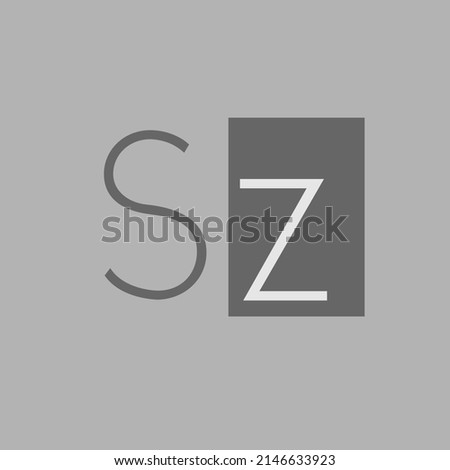 SZ elegant initial name logo linked square Stock fotó © 