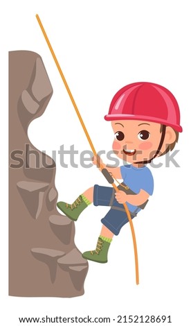 Similar – Image, Stock Photo Kids climbing and hiking on rocks