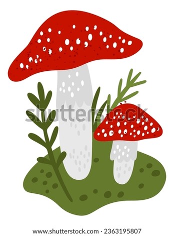 Similar – Image, Stock Photo Amanita muscaria mushroom at the woods