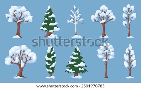 Image, Stock Photo snow on the trees in the mountain in winter season