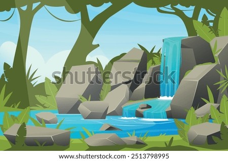 Similar – Image, Stock Photo Water tropics fall and create figures