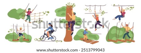 Similar – Image, Stock Photo Climbing a tree Parenting