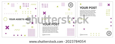 Editable minimal square template. Assets for Social Media banner Template post. Geometric Elements minimalist design vector. Abstract Geometry Background