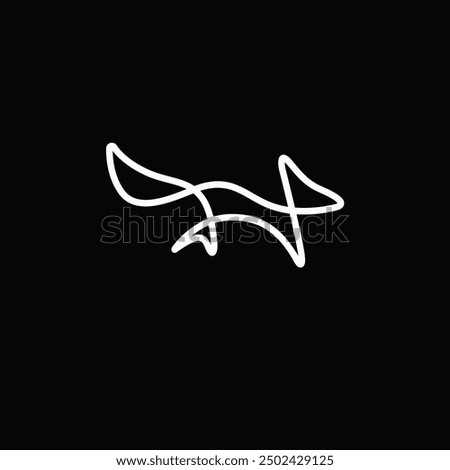 unique minimal fox logo, fox illustration, vector design