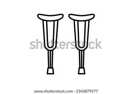 Axillary Crutches icon. Icon related to medical tools. line icon style. Simple vector design editable