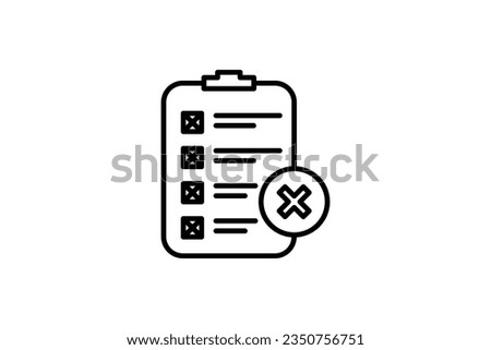 Rejection Document Icon. Icon related to assessment. suitable for web site design, app, user interfaces. line icon style. Simple vector design editable